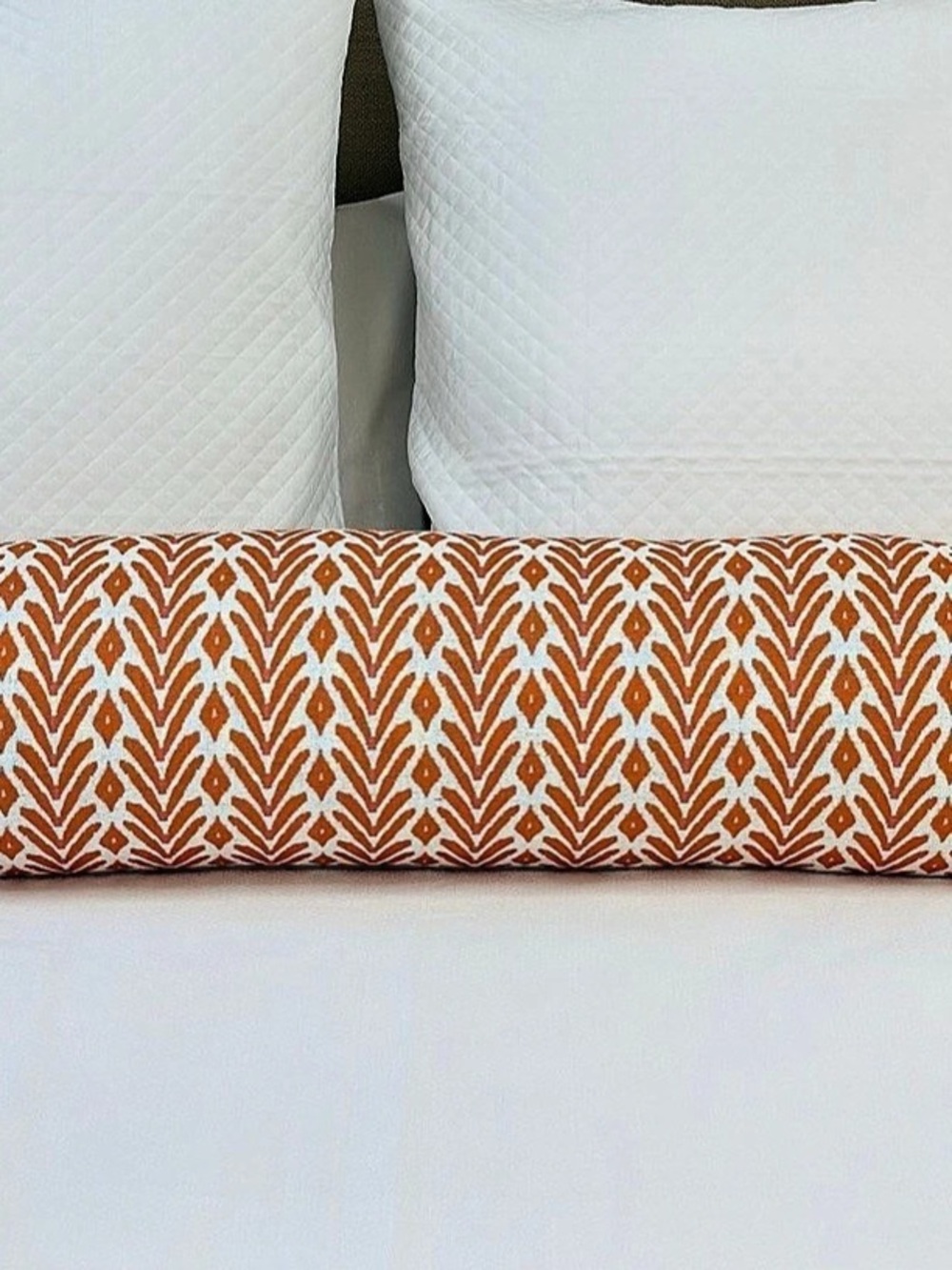 Laura Park Petite Frond Orange Bolster Pillow - 2 available